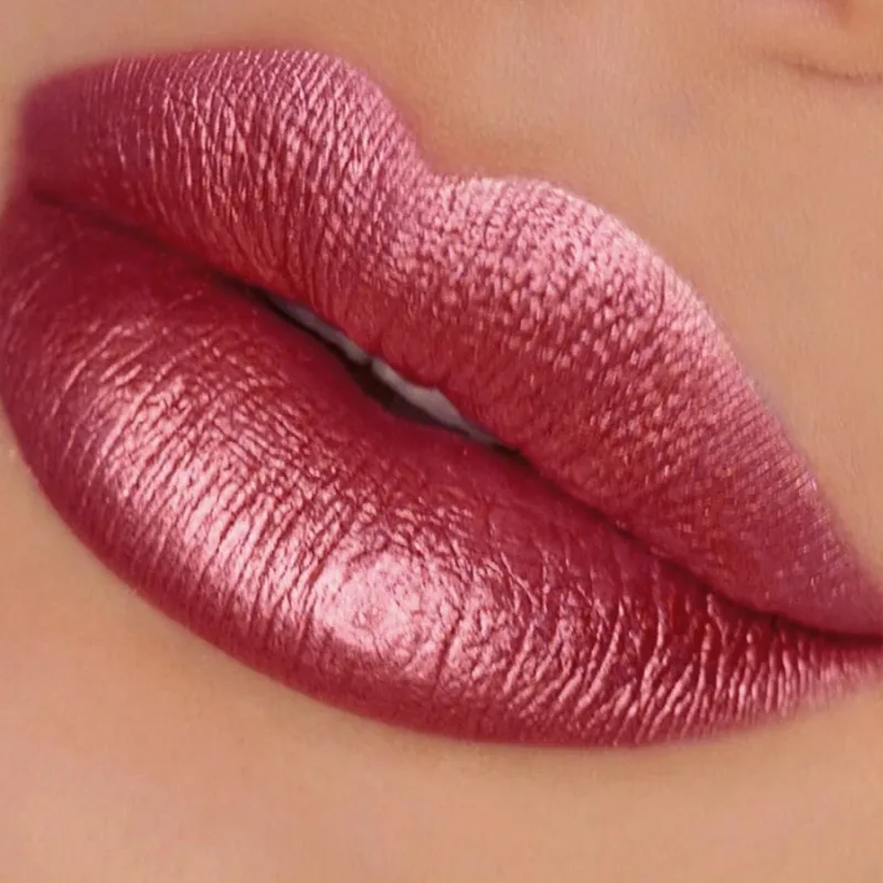 Batom metálico com glitter, acabamento hidratante, 19 cores, vermelho, rosa, brilhante, altamente pigmentado, lábios, maquiagem, presentes, cosmético, 1 peça — image 19