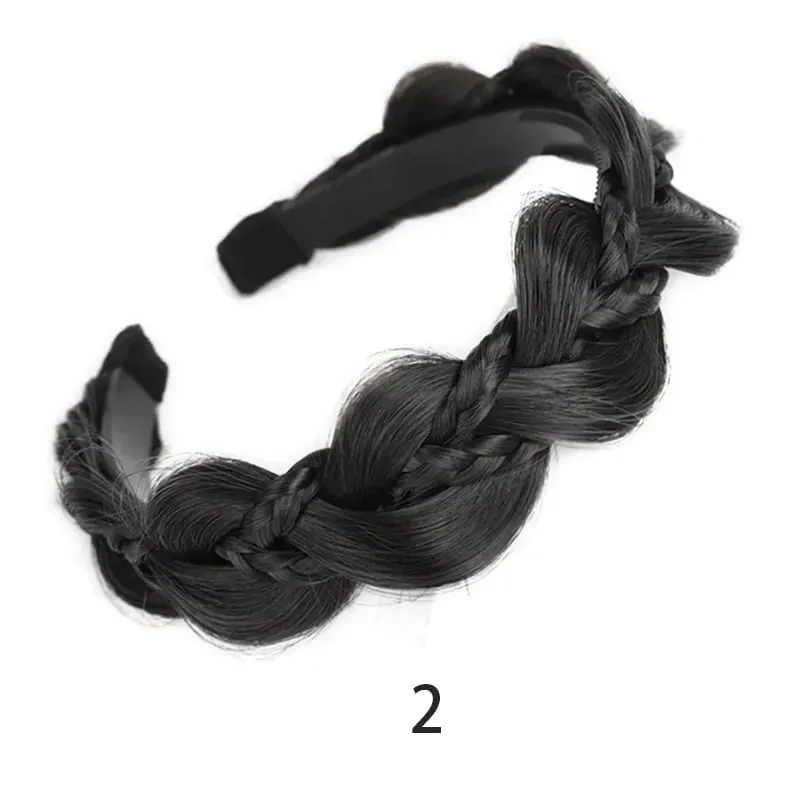 Twist Braid Headband Synthetic Fishbone Braid Wig Headband 1pc Non-Slip Twist Braid Hair Hoop Hair Accessories For Women Girls