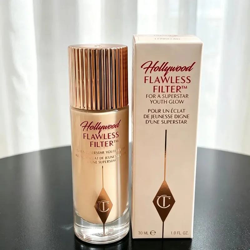 Charlotte tilbury batom líquido base iluminador pó prensado blush facial corretivo base maquiagem cosméticos
