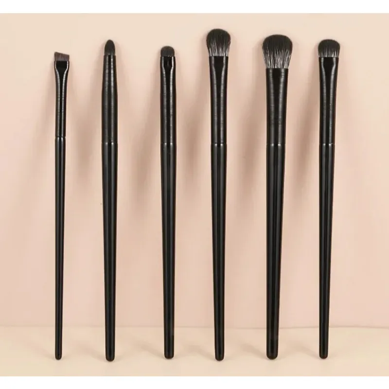 6pc olhos pincéis de maquiagem conjunto profissional macio contorno sombra delineador sobrancelha escova feminino beleza facial ferramenta cosmética c511