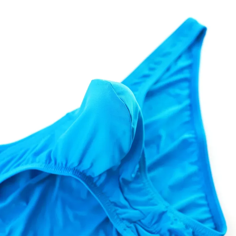 Wrinkle Large Size Male Briefs High Elastic Ice Silk Man Underwear Solid Color Youth Thin Section Comfortable Breathable Sexy
