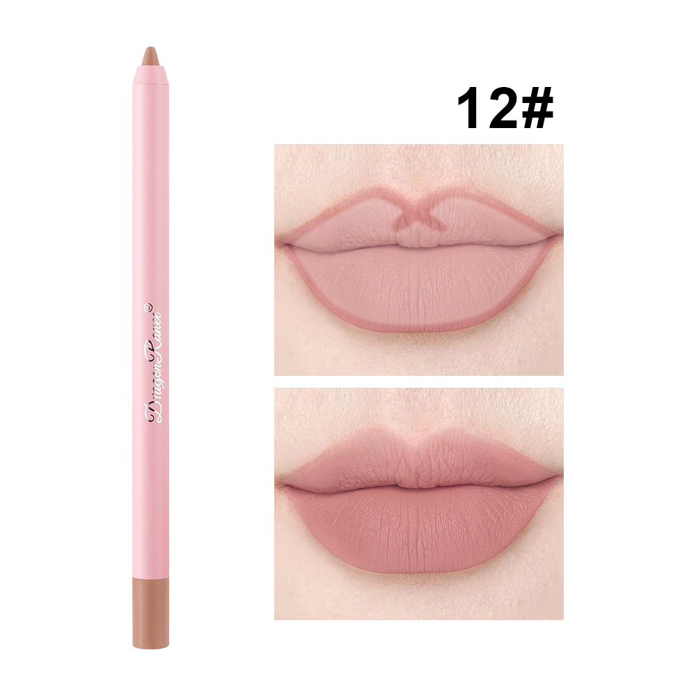 Delineador labial fosco à prova d'água em pasta de feijão Caneta de batom preenchedora de lábios Delineador labial não desbotante Delineador labial fosco de longa duração à prova d'água e à prova de suor Caneta de batom labial rechonchuda de um segundo
