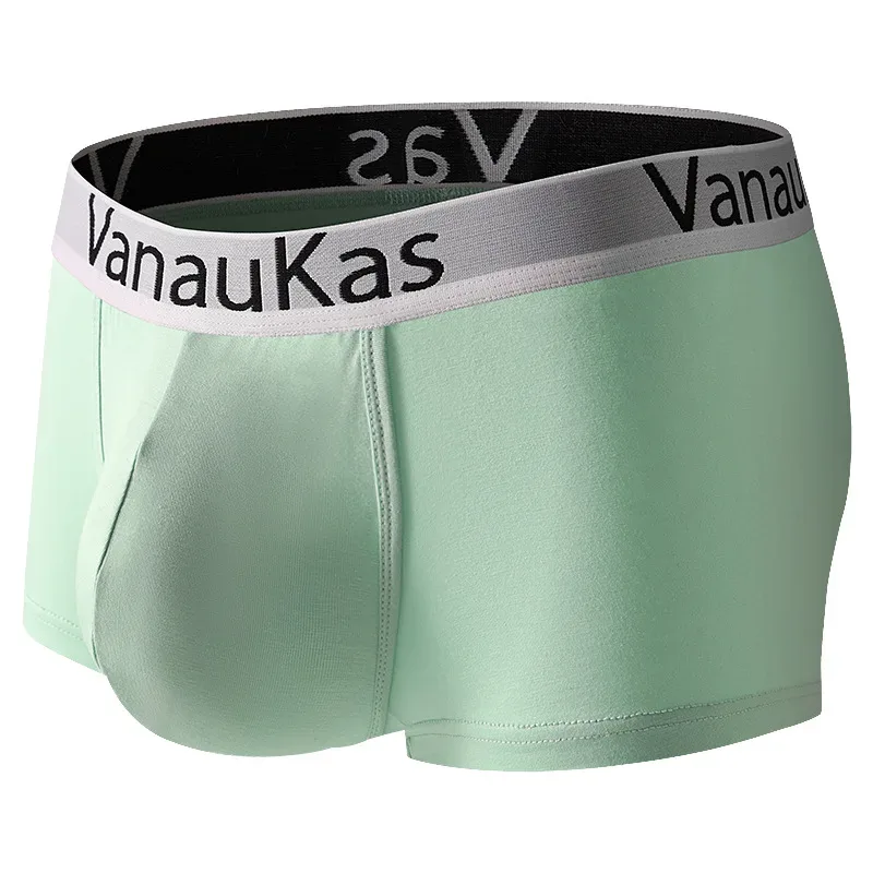 Shorts boxer modais masculinos com bolsa de suporte 3D e design conveniente de abertura lateral para uso confortável