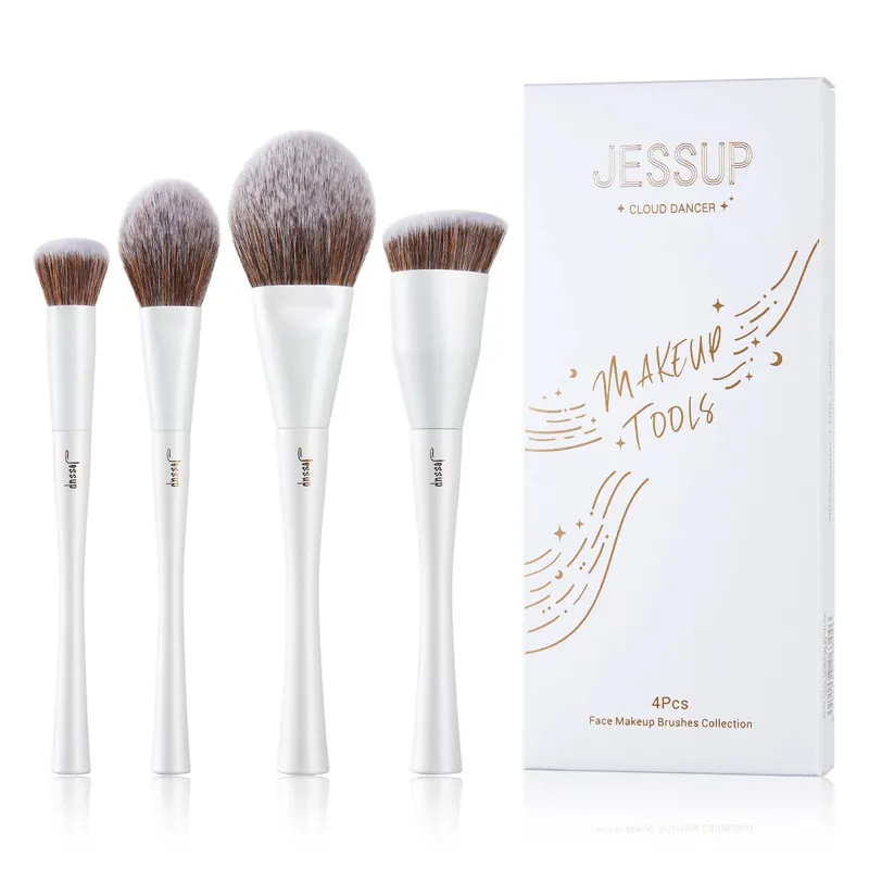 Jessup conjunto de pincéis de maquiagem, 4-14 peças, pincéis de maquiagem premium, base sintética, corretivo, pó, sombra, pincel de mistura t343