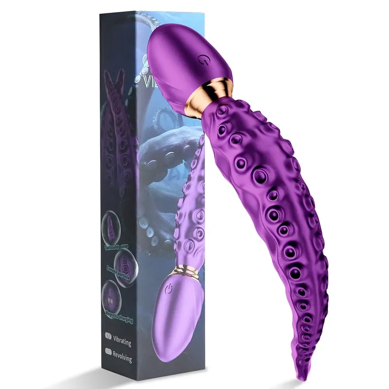 Octopus Tentacle Anal Vibrator Female G-Spot Clit Vagina Stimulation 360° Rotation Silicone Dildo Masturbation Sex Toys Women