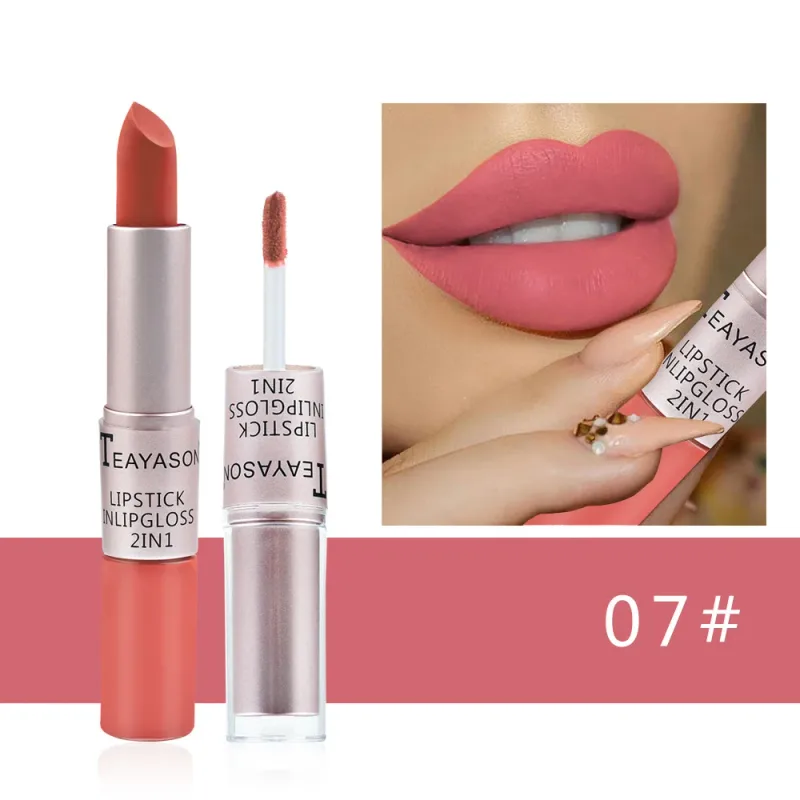 Matte Liquid Lipstick Waterproof Non Transfer Long Wear Pink Lip Gloss Tint Moisturizing Makeup for Women Ladies — image 10