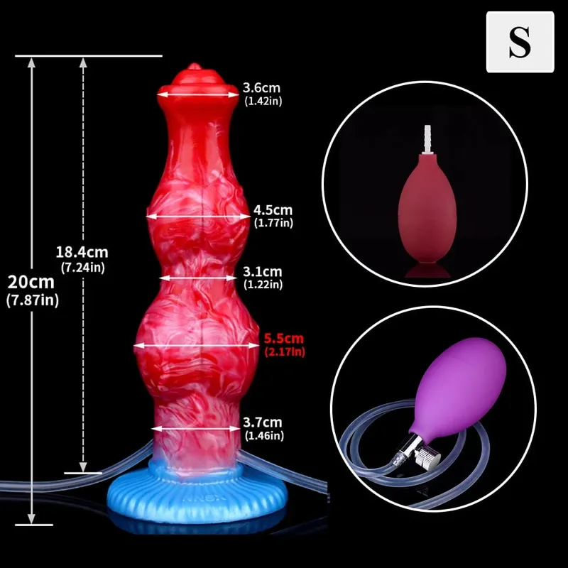 Enorme nó esguichando-dildo inflável com forte otário silicone inflat anal plug trainer iniciante brinquedos sexuais para mulheres homens
