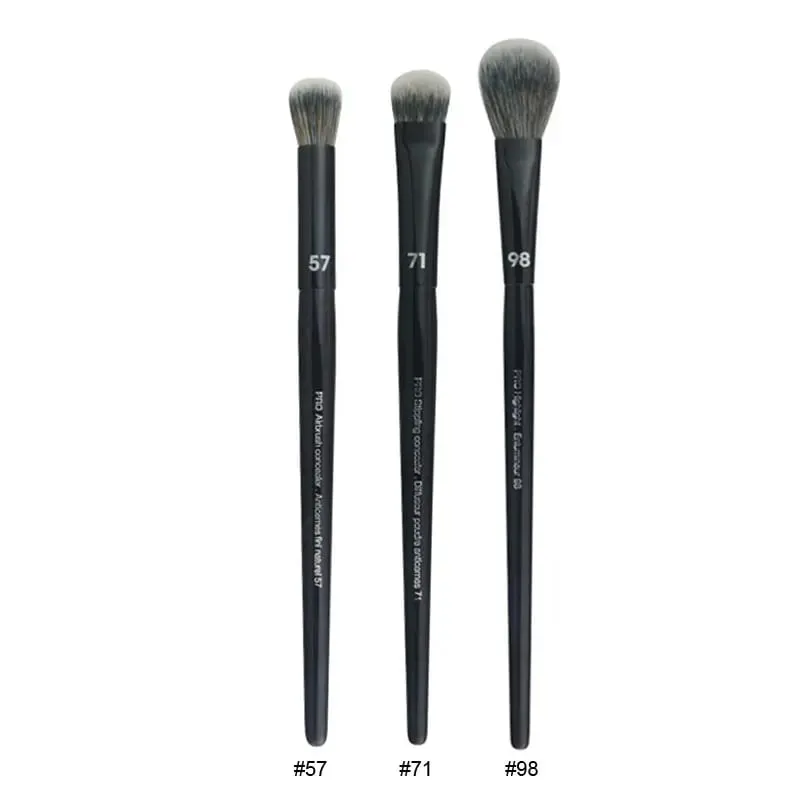 4 pçs/set Pro Preto Sombra de Olho Pincéis de Maquiagem Lip Brow Precisão Corretivo Mistura de Cabelo Sintético Mancha Destaque Make Up Brush