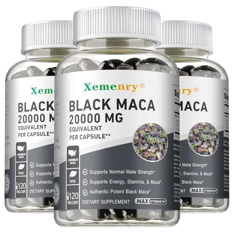 Suplemento de raiz de maca preta - melhora a resistência, a força e o humor, melhora o desempenho e aumenta a energia