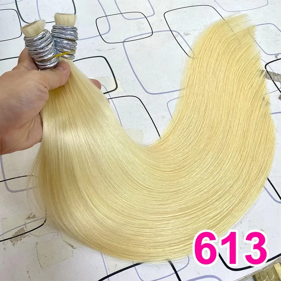 No Weft Virgin Bulk Human Hair Human Hair For Braiding 100% Unprocessed Human Hair Bulk Extensions Brazilian Natural Boho Braids