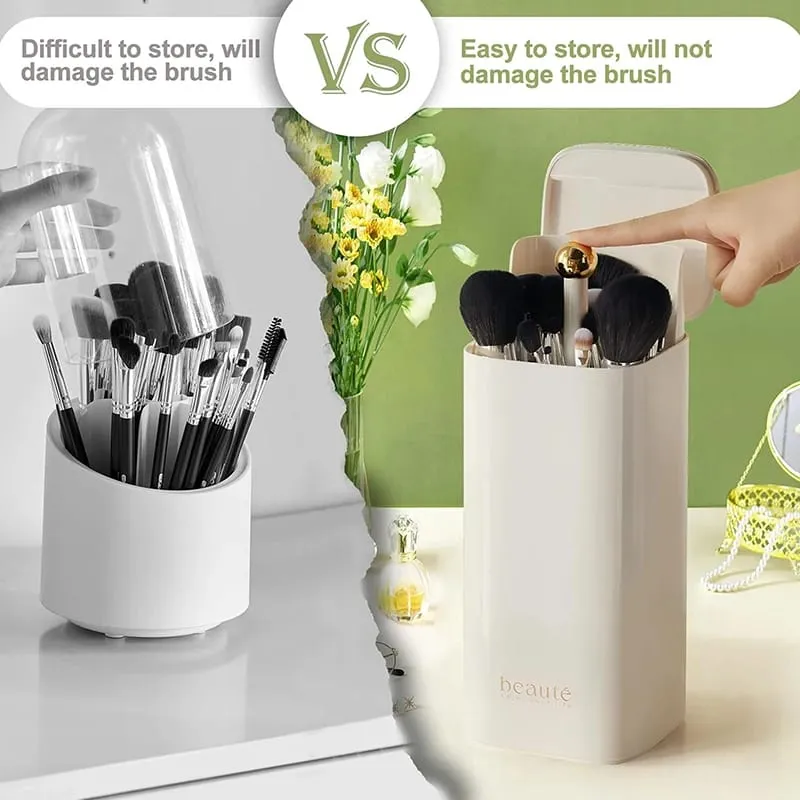 自動升降化妝刷架防塵化妝刷架桌面化妝工具口紅眉筆架容器