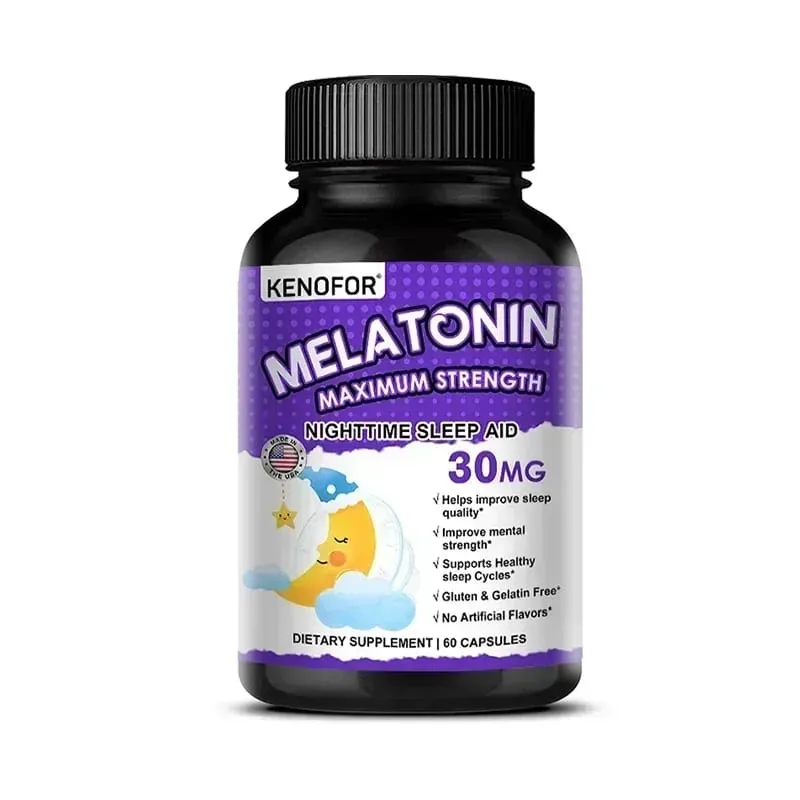 Cápsulas de melatonina 30 mg - promovem o adormecimento rápido, acalmam a mente, suplemento natural para dormir