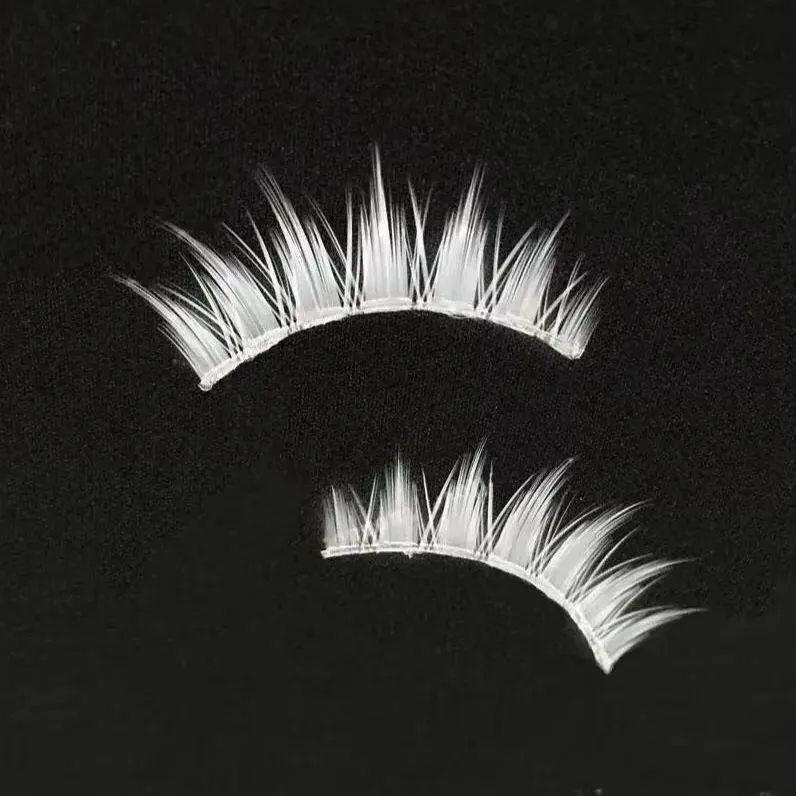White Eyelashes Cosplay Makeup Natural Long Cross Strip False Eye Lashes