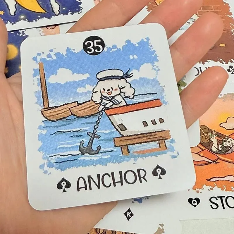 Boji blog lenormand deck versão em inglês 39 peças a jornada de um coelho através do destino adivinhação carta de tarô para amantes de tarô
