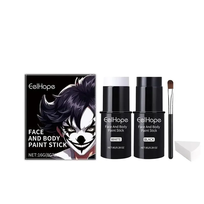 1set Black White Eyes Face Body Paint Stick Cream Makeup Waterproof Pen Sports Safe Costume Pen Party Lighweight Halloween Q5O1
