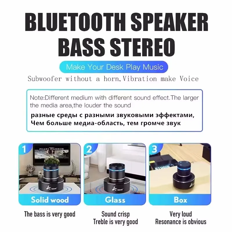 Vibro subwoofer anti-vizinho vibração bluetooth alto-falante portátil caixa de som música sem fio woofers baixo caixa de som bocina mp3