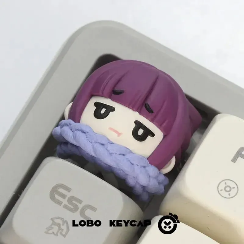 Anime Frieden Theme Series Single Keycap Personalized Resin Fern Cartoon Character Model Toy Mechanical Keyboard Esc Decor Gifts