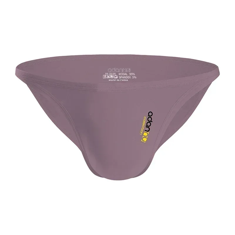 Cuecas modais masculinas de cintura baixa, sexy, cor sólida, simples, triângulo, roupa íntima, esportes, respirável, confortável, calcinha masculina