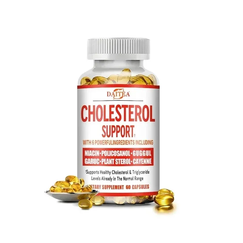 Suplemento de suporte ao colesterol Daitea - Reduz LDL e triglicerídeos Sistema imunológico Alivia a ansiedade Naturalmente Saúde adrenal