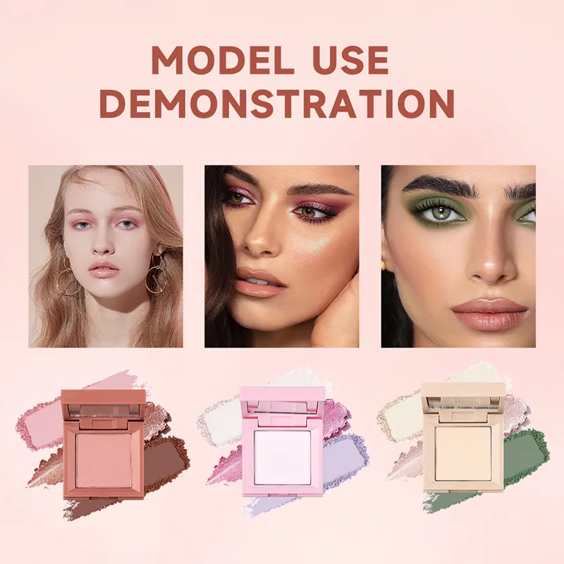 Paleta de sombras três em um, maquiagem portátil, acabamento fosco e brilhante, tom neutro multifuncional, fácil de misturar, 1 peça