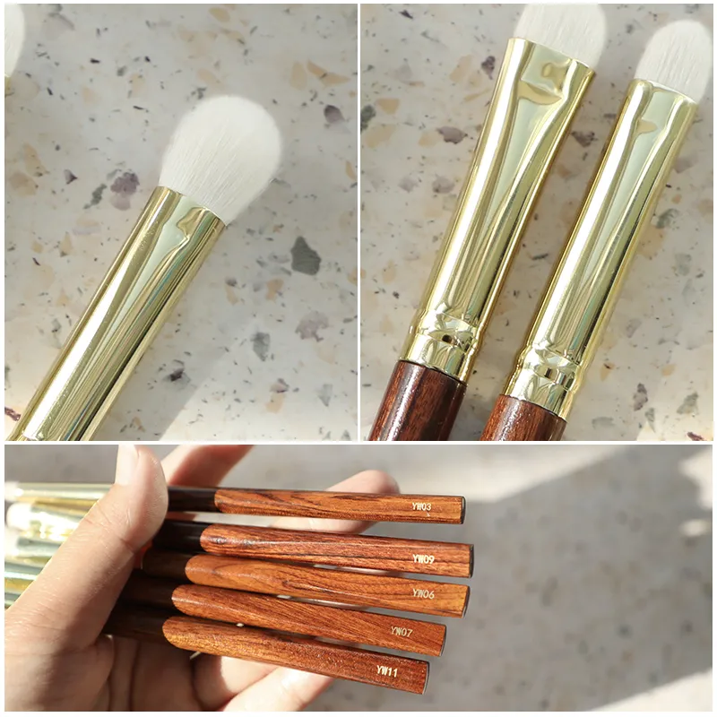 Profissional artesanal compõem escova 1pc olhos sombra mistura escova saibikoho cabelo de cabra africano jacarandá lidar com pincéis de maquiagem