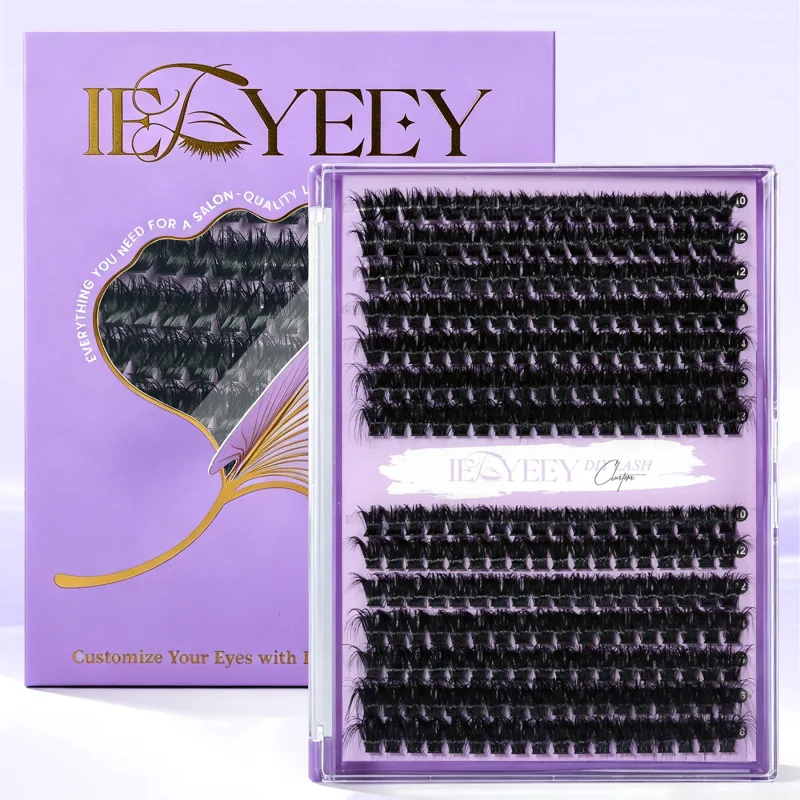 5D Volume Fluffy Lashes Clusters 50D-150D Natural Thick Mink Cluster Lashes 10-18mm Mixed Length DIY Eyelash Extensions