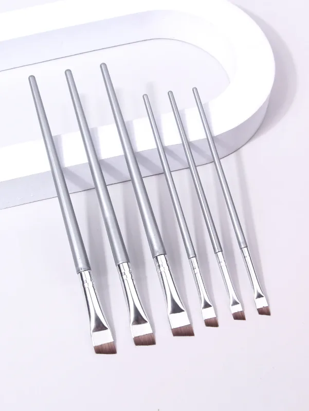 6 pçs conjunto de pincéis de maquiagem delineador fino pincéis de forro fino profissional escova de sobrancelha angular alta qualidade ferramenta de maquiagem de contorno de sobrancelha — image 11