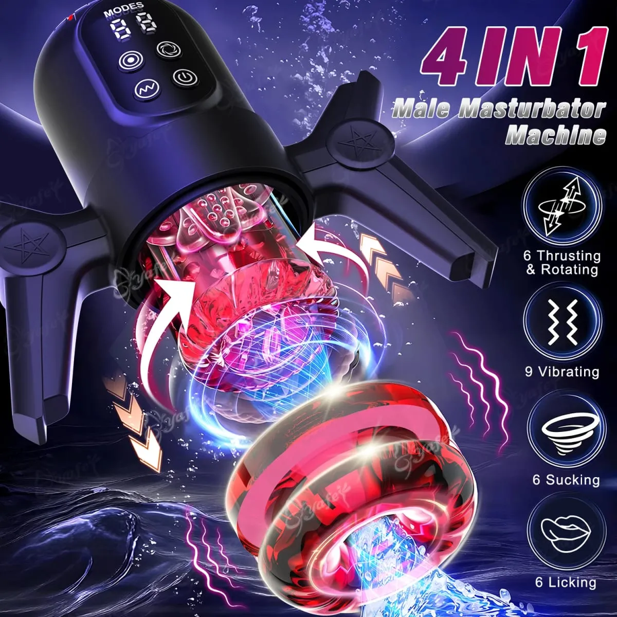 Masturbador masculino automático para homens 9 vibração 6 sucção rotativa lambendo modos telescópicos bolso buceta Stroker Boquete brinquedos sexuais
