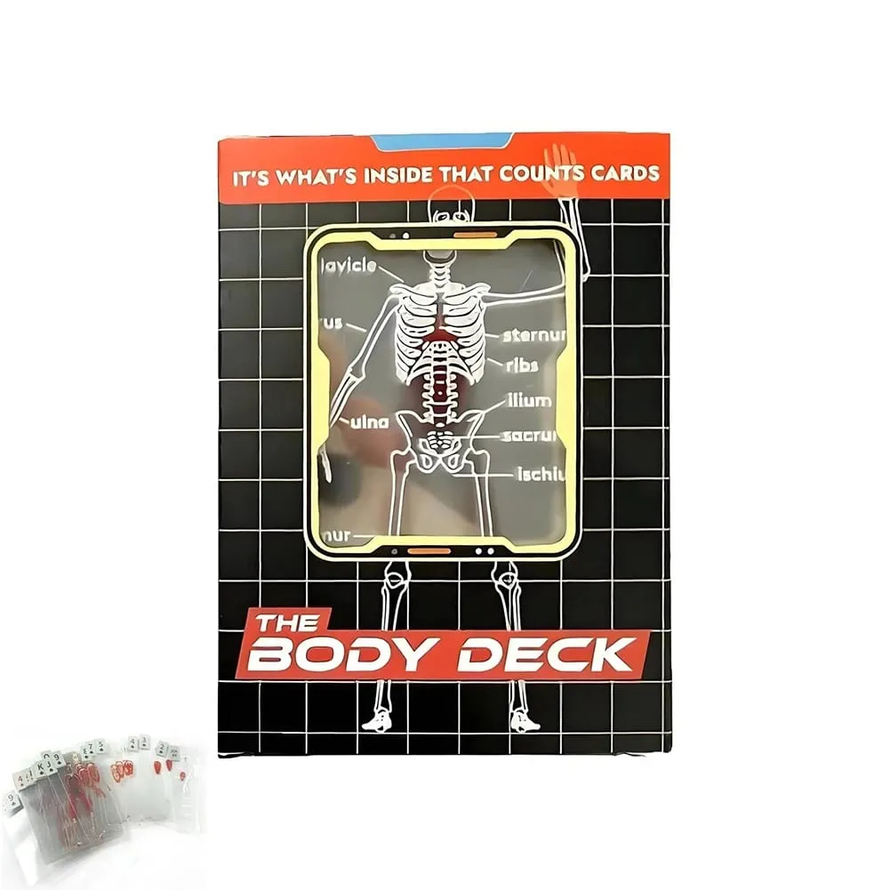 The Body Deck 卡可重複使用身體透明撲克牌多用途人體解剖撲克牌送給朋友的禮物