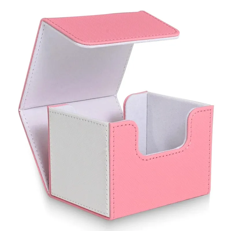 Card Deck Box PU Leather Strong Magnet Card Case Holds 120+ Single Sleeved Cards Fits for Magic Yugioh TCG Cards