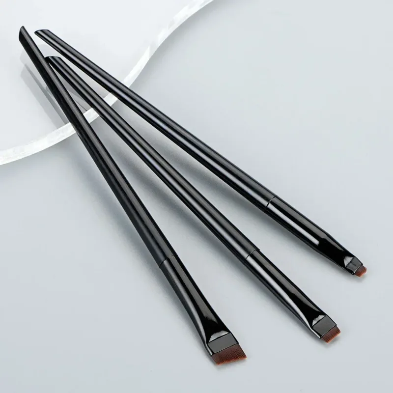 3 pçs/set Lâmina Pincel Delineador Pincel de Sobrancelha Portátil Plano Fino Delineador de Sobrancelha Contorno Pincéis de Maquiagem Cosméticos Ferramenta de Maquiagem de Beleza