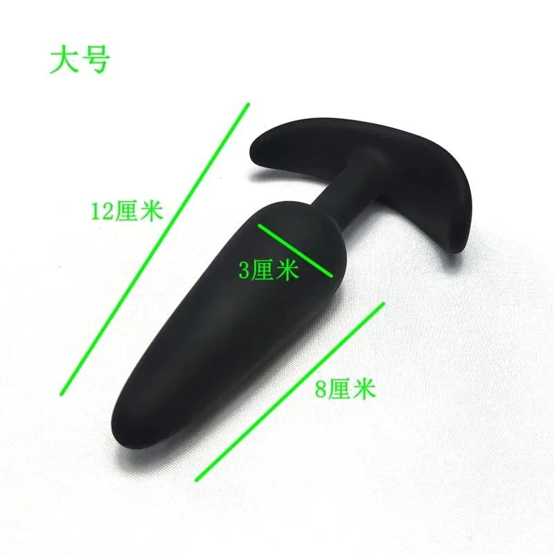 Plugue anal em forma de t, 3 tamanhos, silicone macio, plugue anal, estimulador, brinquedos sexuais anais para homens/mulheres, massageador de próstata, treinador