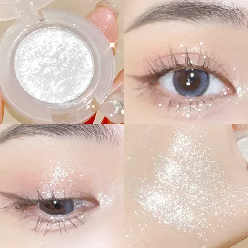 Monocromático glitter sombra perolado iluminador em pó maquiagem diamante paleta de sombra de olho brilhante maquiagem cosméticos