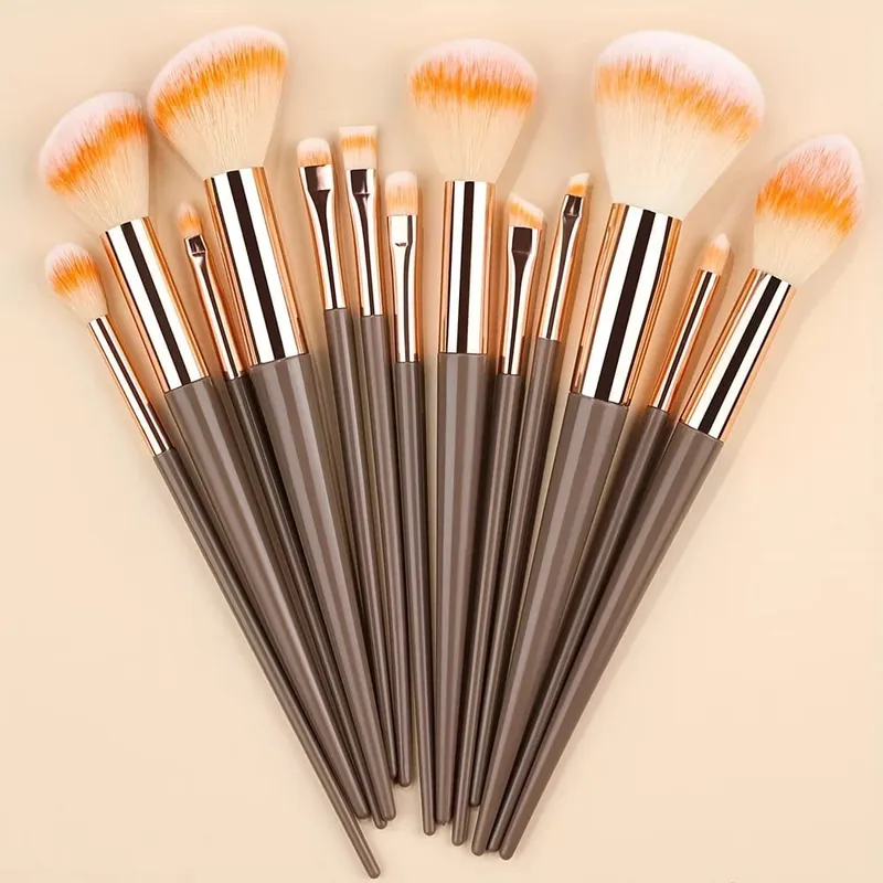Conjunto de pincéis de maquiagem 13 peças, pincel sintético premium, base, pó, corretivo, sombra, blush, cosméticos, viagem