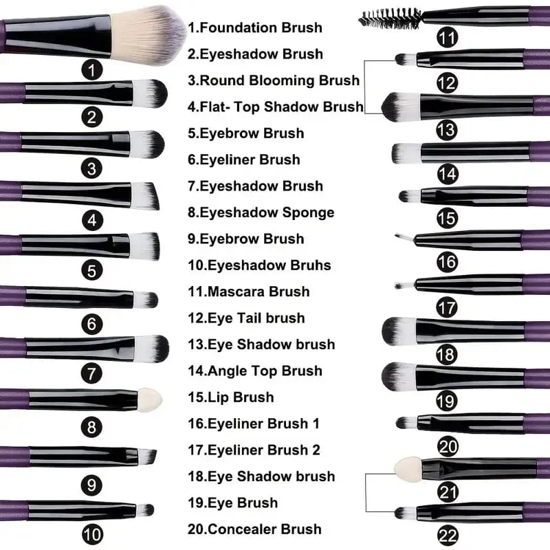 Conjunto de pincéis de maquiagem para os olhos, 20 peças, detalhe, pincel de maquiagem, branco, ultra macio, delineador, mistura, ferramenta de maquiagem