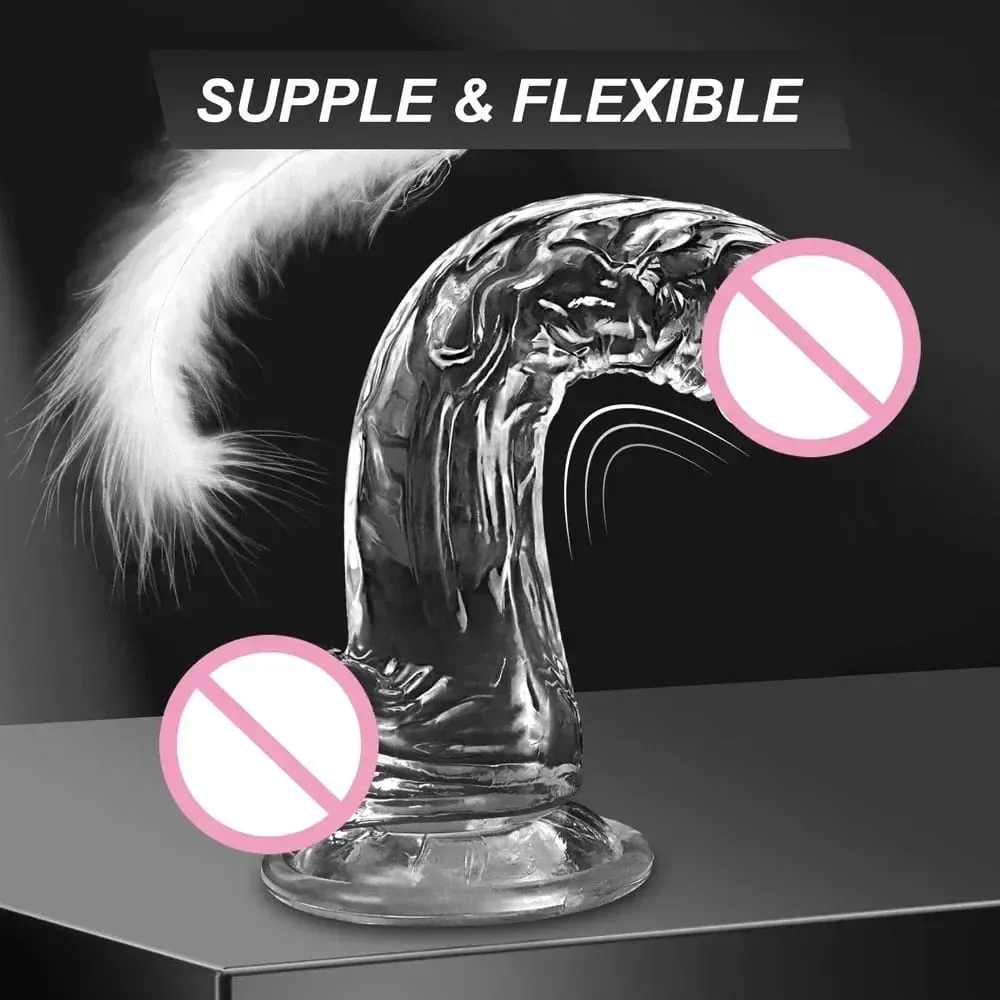Transparente macio geléia vibrador realista falso pênis otário butt plug brinquedos sexuais para mulher homem vagina anal brinquedos sexuais
