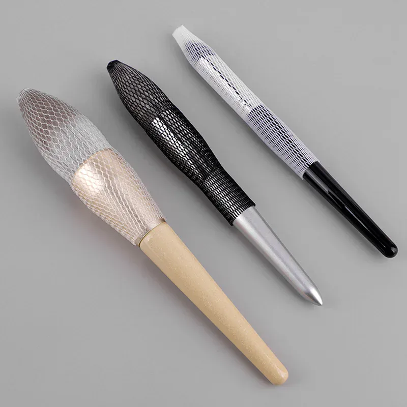50pcs/bag Makeup Brushes Protect Cover Cosmetic Brush Protector Mesh Flexible Net Protectors Cover Reusable Make Up Beauty Tools