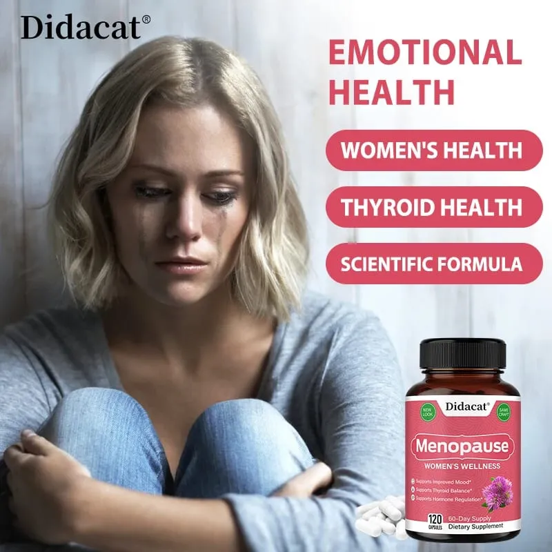 Cápsulas de alívio da menopausa - Melhoram o metabolismo, apoiam o controle de peso, ondas de calor, suores noturnos, suplementos de humor para mulheres