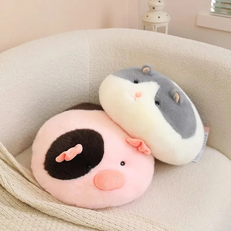 40cm Fluffy Animal Plush Pillow Hamster Rabbit Cow Pig Decompression Sofa Cushion Photography Prop Holiday Present