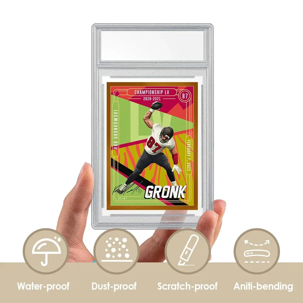 (Pack of 5) Recessed Design Frosted Frame Type Storage Anti-UV Card Brick for Collector-Grade Protection for Card Slabs