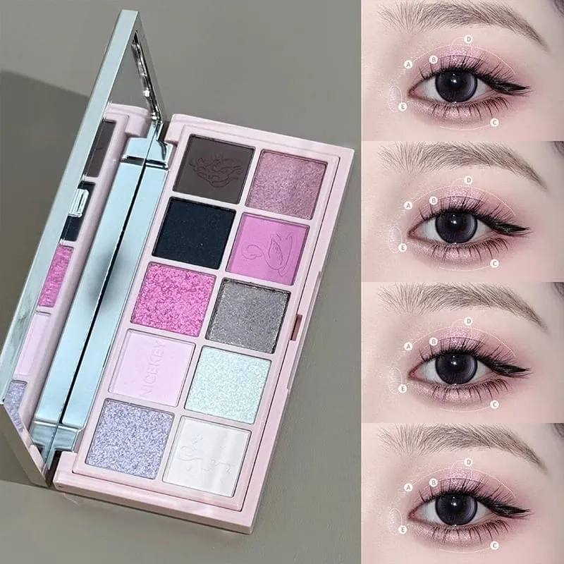 Conjuntos de maquiagem facial incluem 4 gloss, 1 blush, 1 pó prensado, 1 paleta de sombras, 1 paleta de contorno com colar, presente