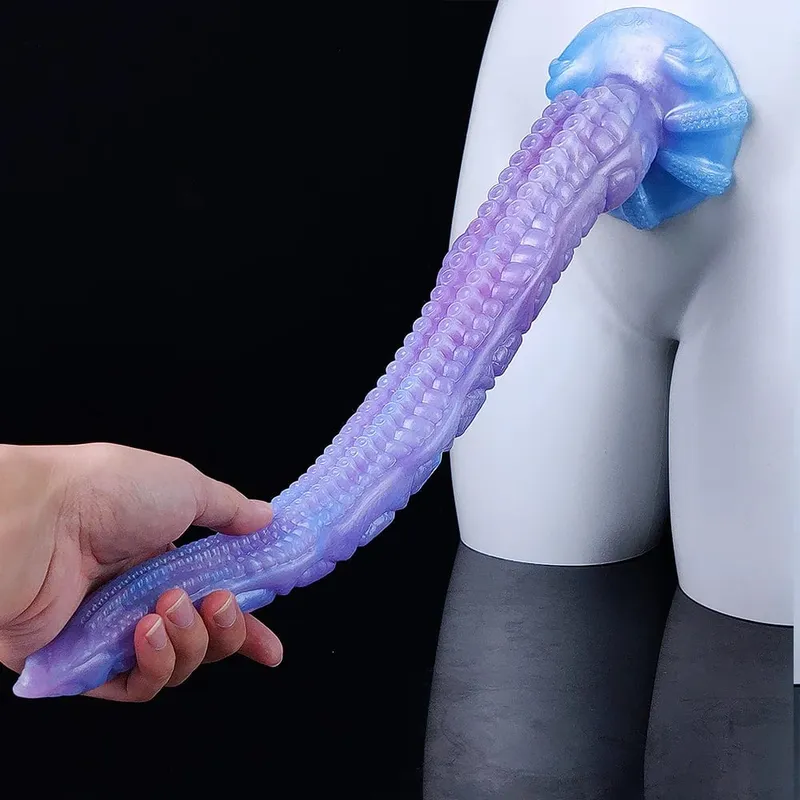Xl tamanho super longo polvo vibrador fantasia vibrador com ventosa silicone tentáculo brinquedo sexo anal para mulheres homens anal & g-ponto massagem