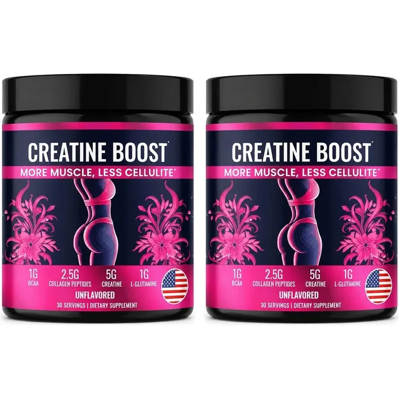 Suplemento de creatina para mulheres Booty Builder com colágeno e BCAA apoia o desenvolvimento muscular, elasticidade de recuperação pós-treino