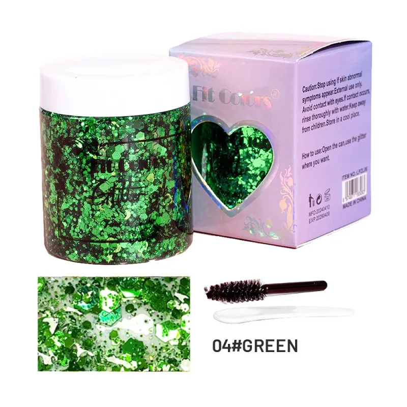 100ml Glitter Gel Eye Shadow Liquid Face Body Large Sequin Gel Multifunctional Colorful Loose Sequins Cream Party Decoration