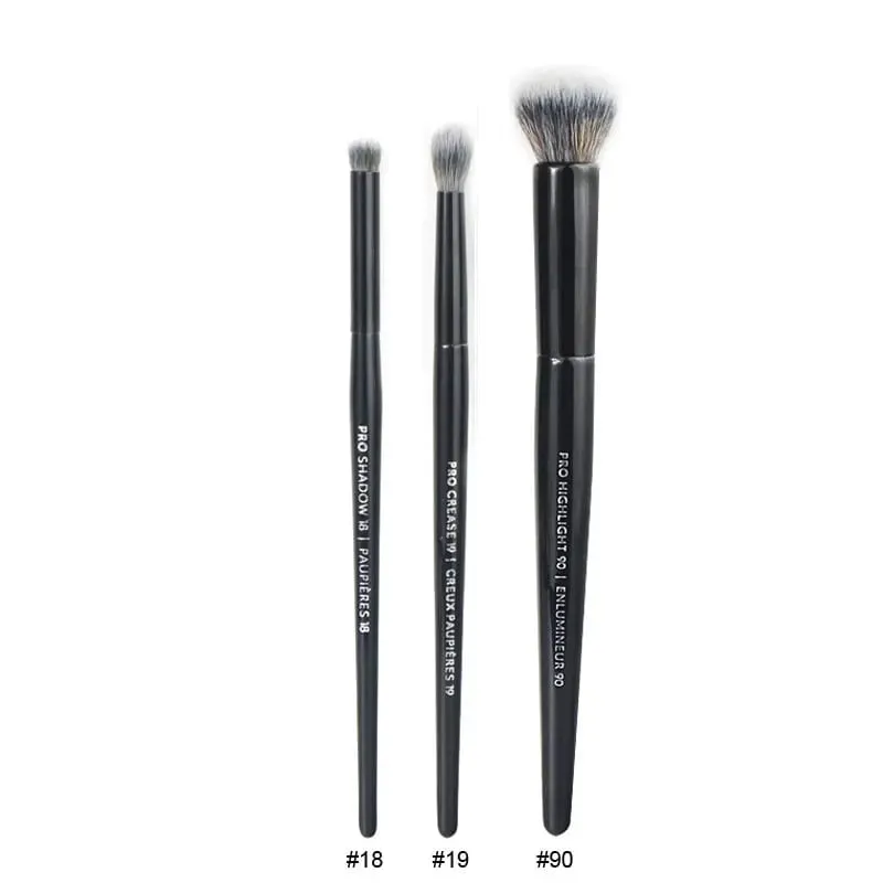 4 pçs/set Pro Preto Sombra de Olho Pincéis de Maquiagem Lip Brow Precisão Corretivo Mistura de Cabelo Sintético Mancha Destaque Make Up Brush