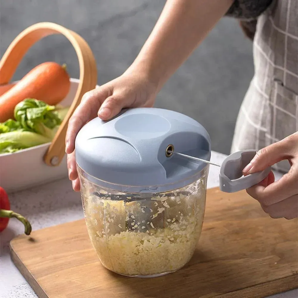 Cortador de mão picador de alho-corda de tração manual processador de alimentos picador de vegetais-para cebola gengibre frutas nozes máquina de lavar louça segura — image 4