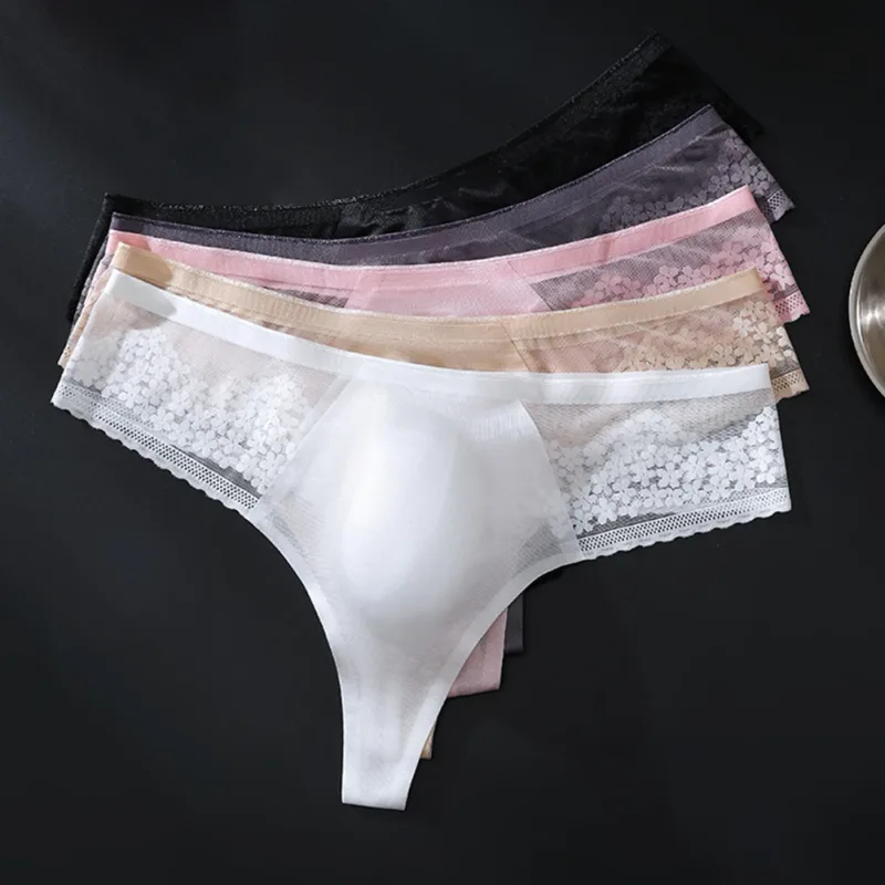 Nude masculino g-string cor sólida tangas g-strings design sem costura 68 náilon 32 elastano ultra fino 3d protuberância bolsa — image 3