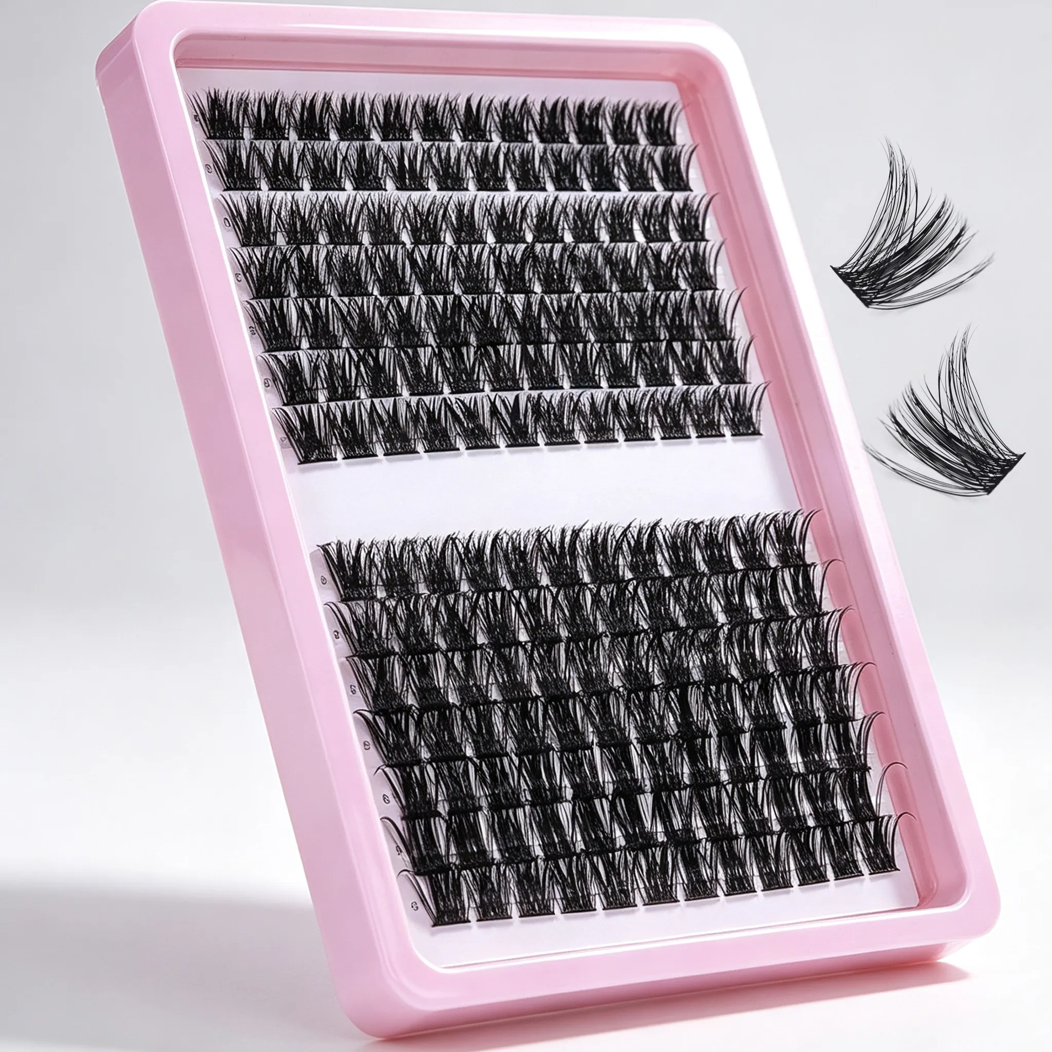 D curl cluster cílios extensões de cílios individuais fofos cílios postiços segmentados diy lash clusters para casa maquiagem diária dos olhos — image 3