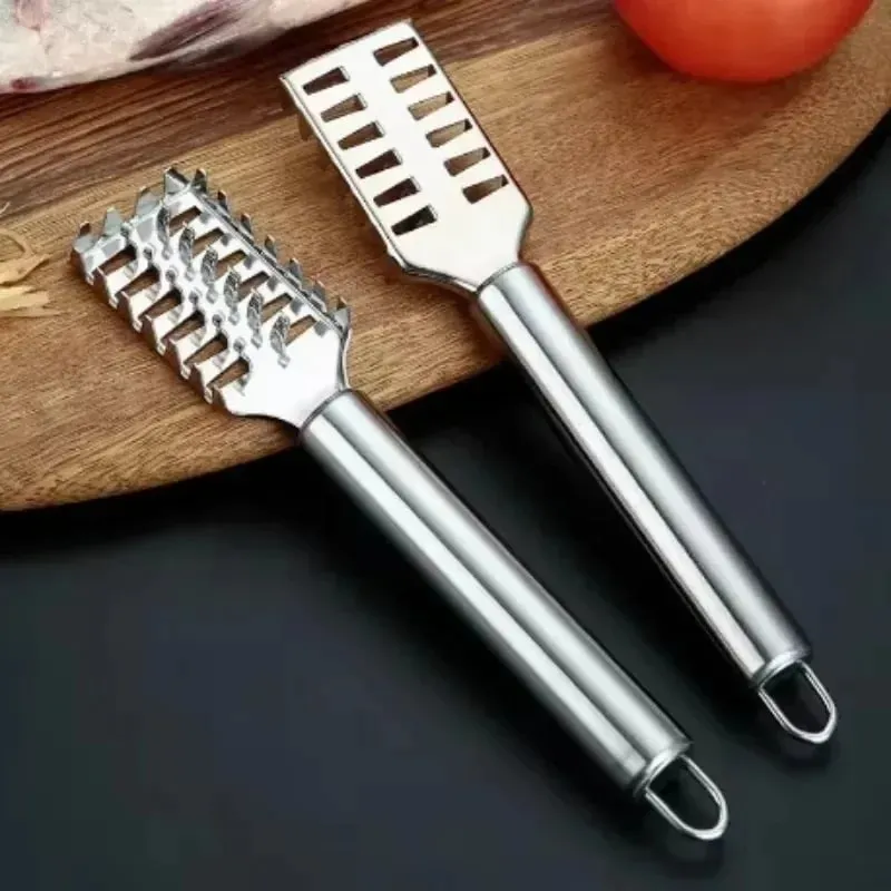 Faca de escama de peixe em aço inoxidável, raspador de escala, dente de serra, desossa, filetagem, corte, escavação, faca maw, 1 peça