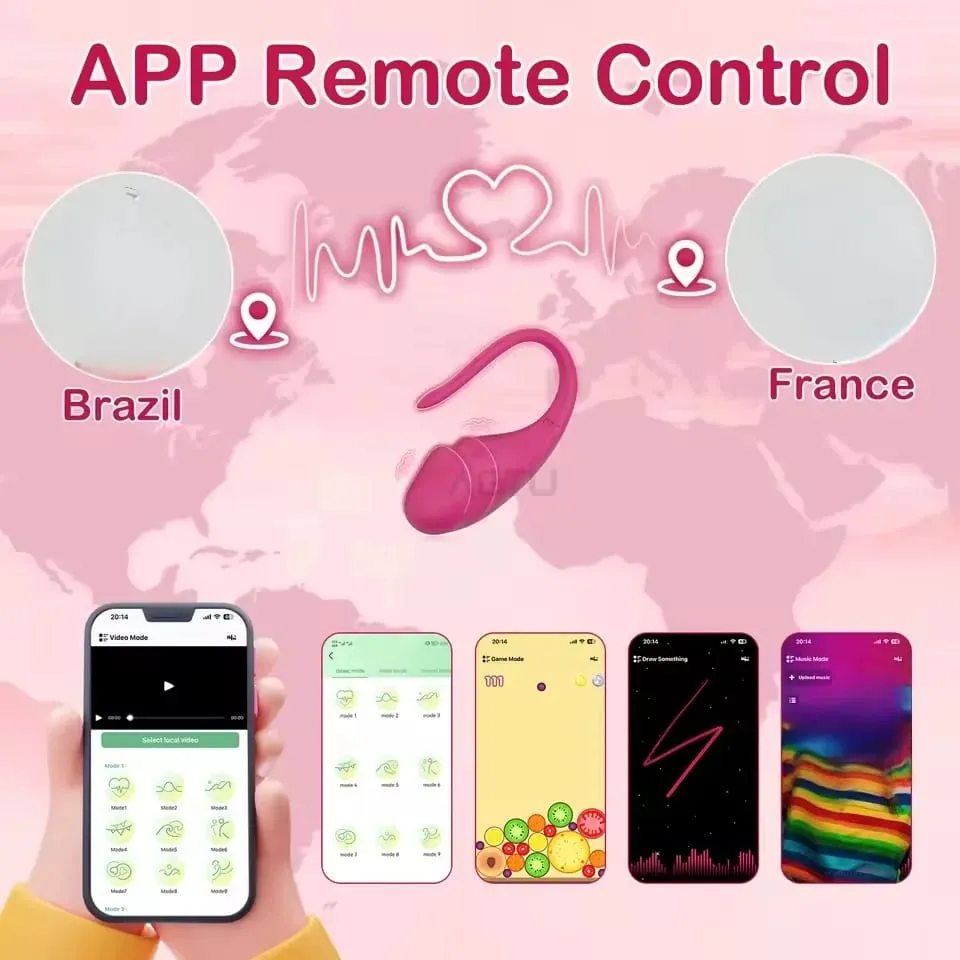 Vibrador ovo vaginal sem fio, controle por aplicativo, ponto g, massageador vibratório anal, estimulador vestível, brinquedo sexual adulto para casais